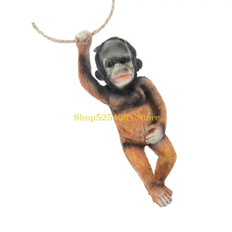 AXYC Artistic Monkey Statue Water Resistant Indoor Outdoor Decorative Synthetic Hanging Object