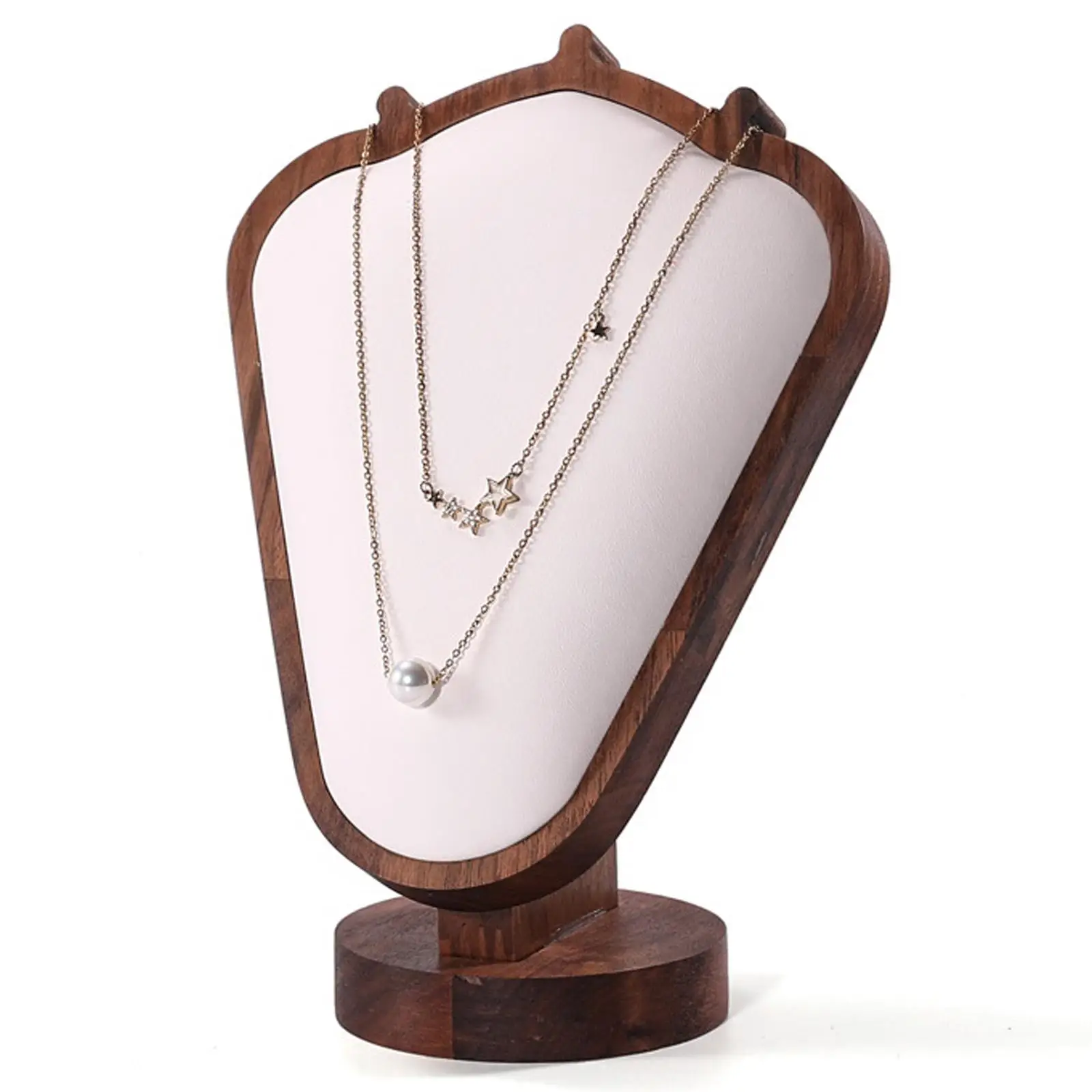 

Jewelry Display Bust Stand Necklace Holder Wood Choker Pendant Chain Organizer Storage for Fair Store Presentation Countertop