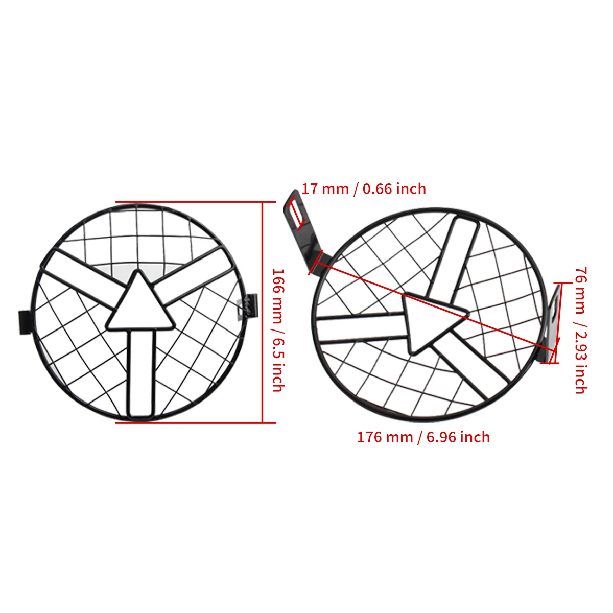 Motorrad Universal Vintage Scheinwerfer Schutz Retro Grill Licht Lampe Abdeckung Für Harley Ducati Chopper Yamaha Cafe Racer