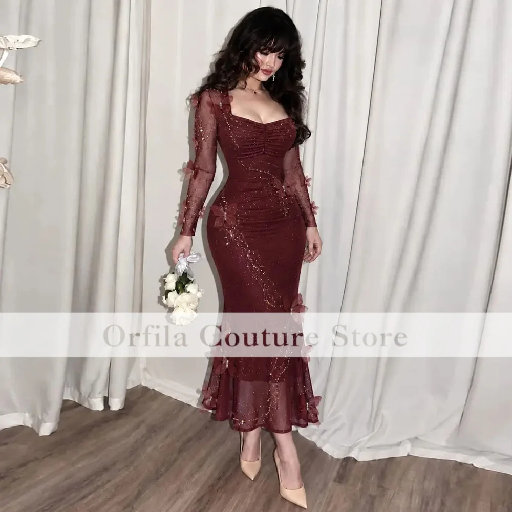 Burgundy Evening Dress Customized Beaded Pleats Mermaid Prom Wedding Party Gown Vestidos De Fiesta Customized