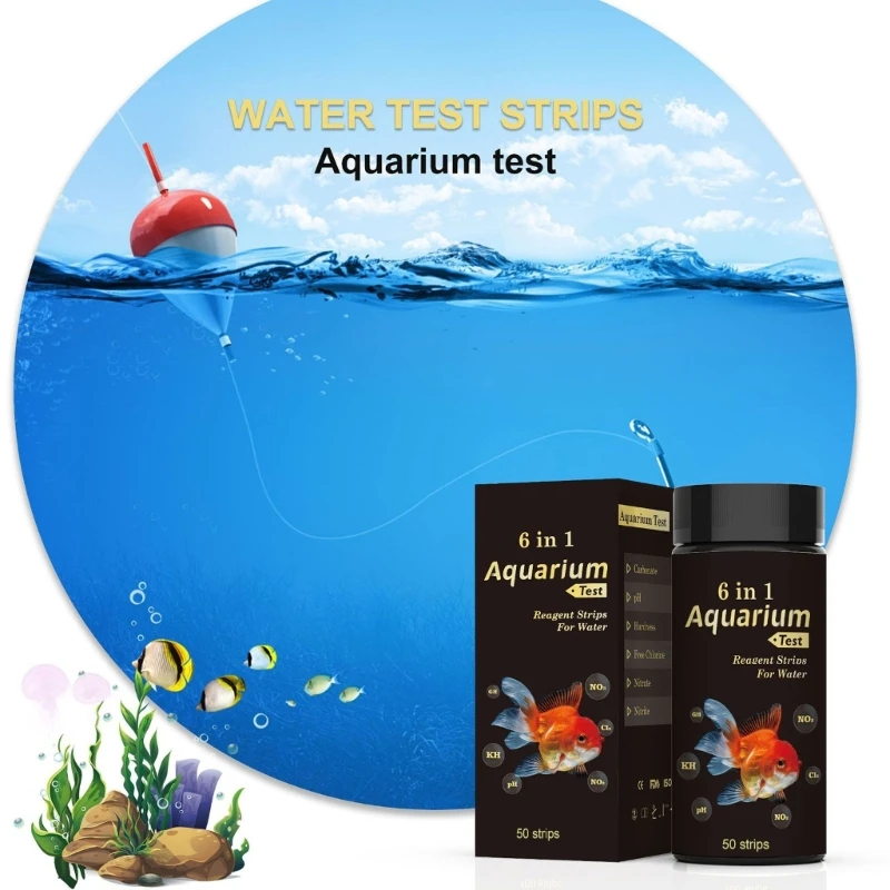 50 Uds 6 en 1 tiras prueba para acuario juego prueba para pecera prueba agua acuario Dropsale