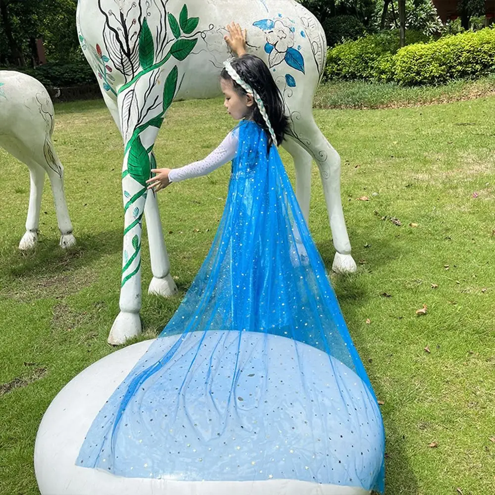 Neue Pailletten Mädchen Prinzessin Cape Nette Mesh Elegante Kleid Cape Cosplay Süße Mädchen Tüll Mantel Leistung Zubehör