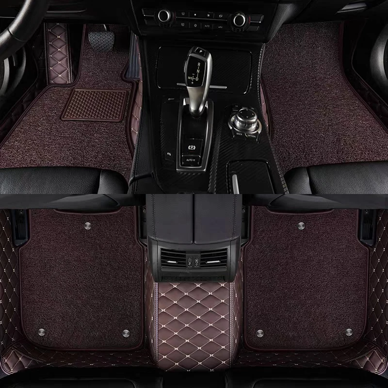 Custom Double Layer Leather Colorful Car Floor Mat for Opel Corsa 2020-2025 Auto Carpet Syling Interior Parts