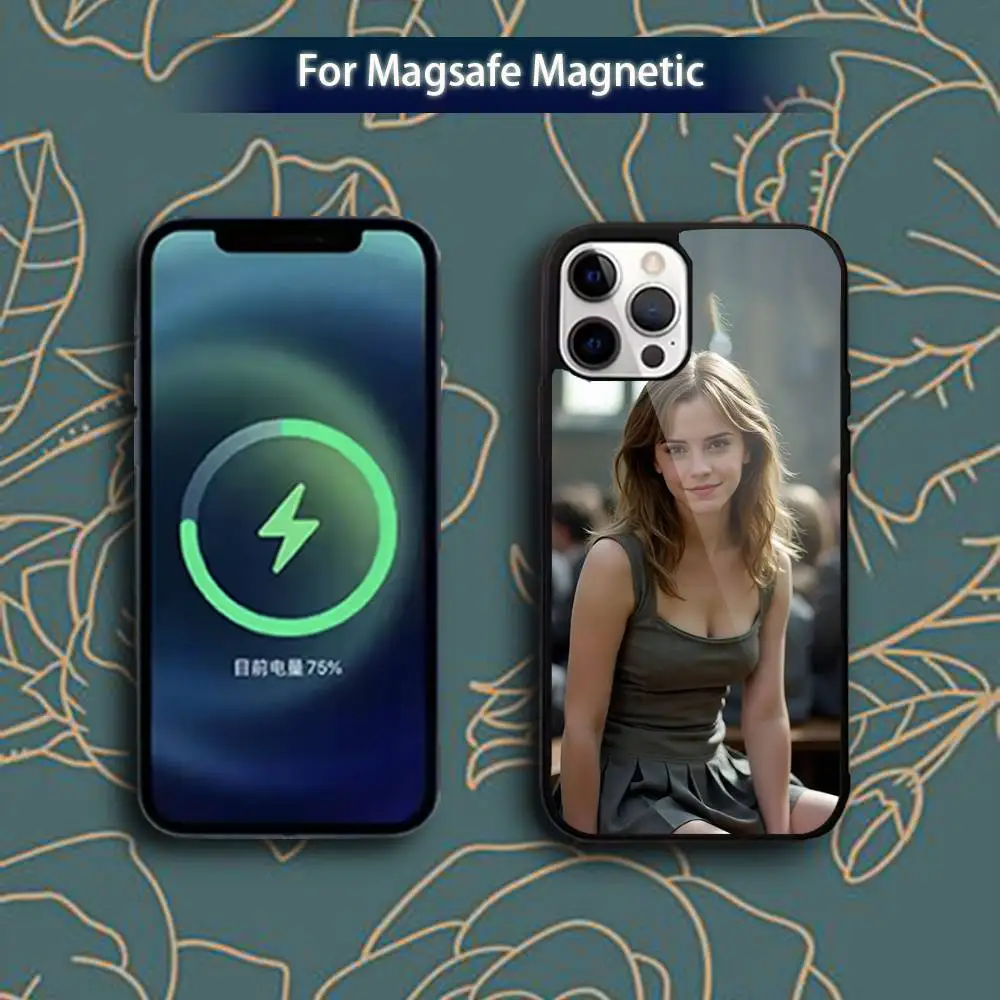 حافظة هاتف A-مثلة Emma W-Watson لهاتف iPhone 17,16,15,14,13,12,11,Pro,Max,Plus,Mini,Magsafe,حافظة شحن لاسلكية مغناطيسية