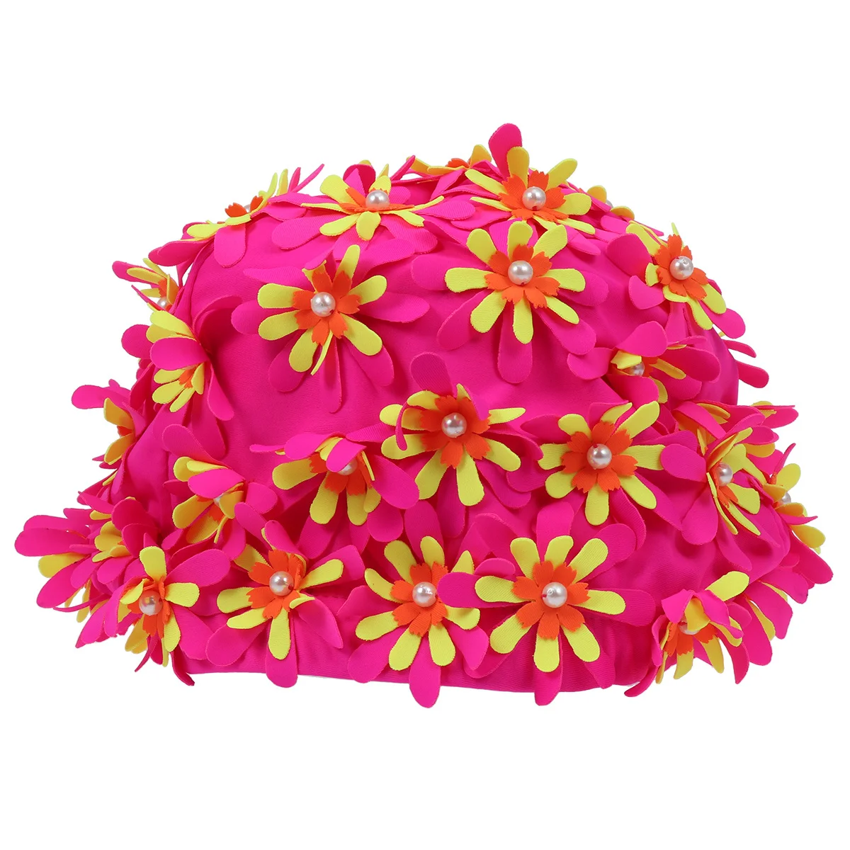 

Petal Swimming Cap Women Adult Floral 3D Flower Design Bright Color Comfort Fit Pool Beach Swim Hat Bathing