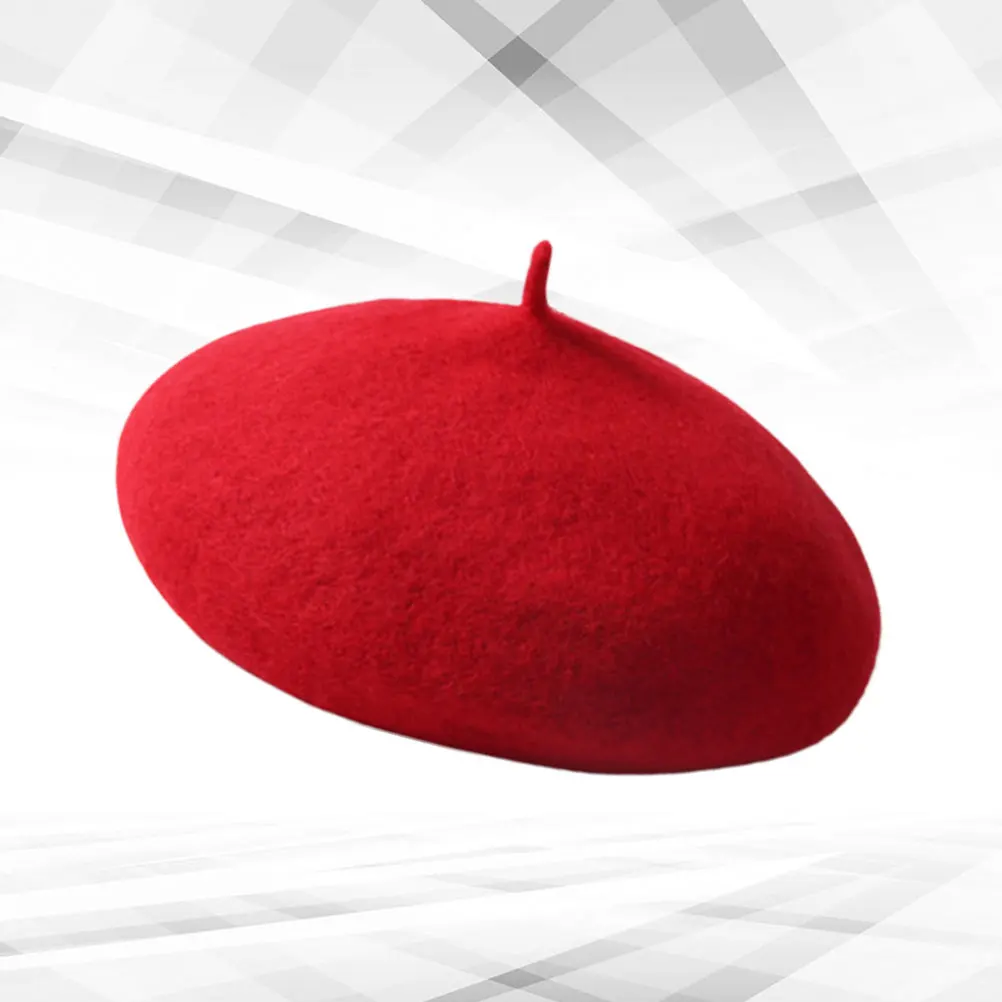 

Lovely Beret For Girl Warm Winter Hat Autumn Spring Lightweight Portable French Style Red Size