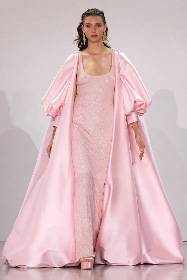 Veste de mariage rose à manches longues, Cape longue, manteau en Satin pour femmes Chic, enveloppe charmante