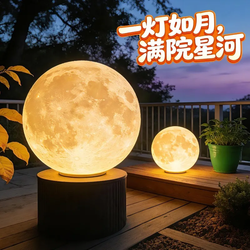 

Creative Painted Planet Moon Rotomolded PE FRP Solar LED Light Outdoor Garden Home Decor Novelty Ambient New Energy Saving