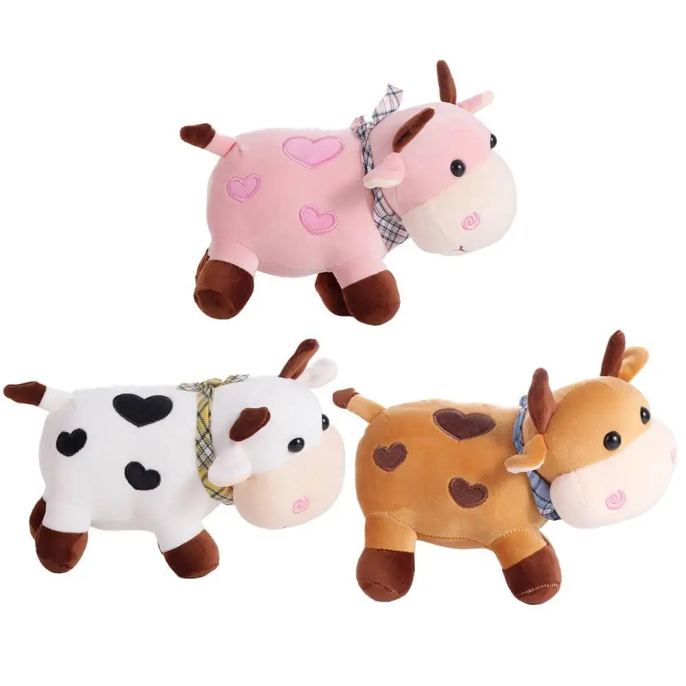 ตุ๊กตาวัวยิ้ม ผ้าฝ้าย สำหรับตกแต่งบ้าน ลายการ์ตูน สำหรับเด็กผู้หญิง