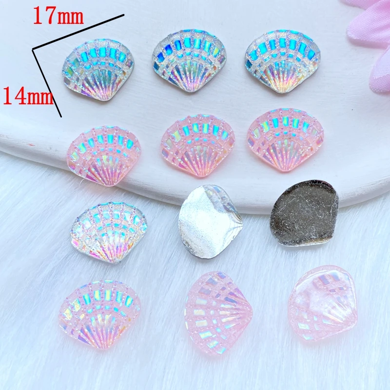 40Pcs New Cute Resin Mini Shiny Shells Flat Back Cabochon Scrapbooking Hair Bow Center Embellishments DIY Accessories