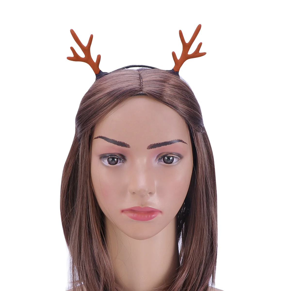 6 قطع من عصابة الرأس بتصميم قرن الوعل، غطاء رأس خفيف الوزن من البلاستيك الراتنج لحفلات العطلات، ملحقات تنكرية على شكل قرن رمادي #2