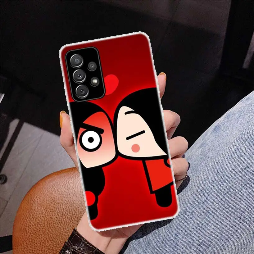 Cute Cartoon Pucca Garu Cover Phone Case For Samsung Galaxy A55 A54 A53 A52 A15 A14 A13 A12 A35 A34 A33 A32 A25 A24 A23 A22 A04S