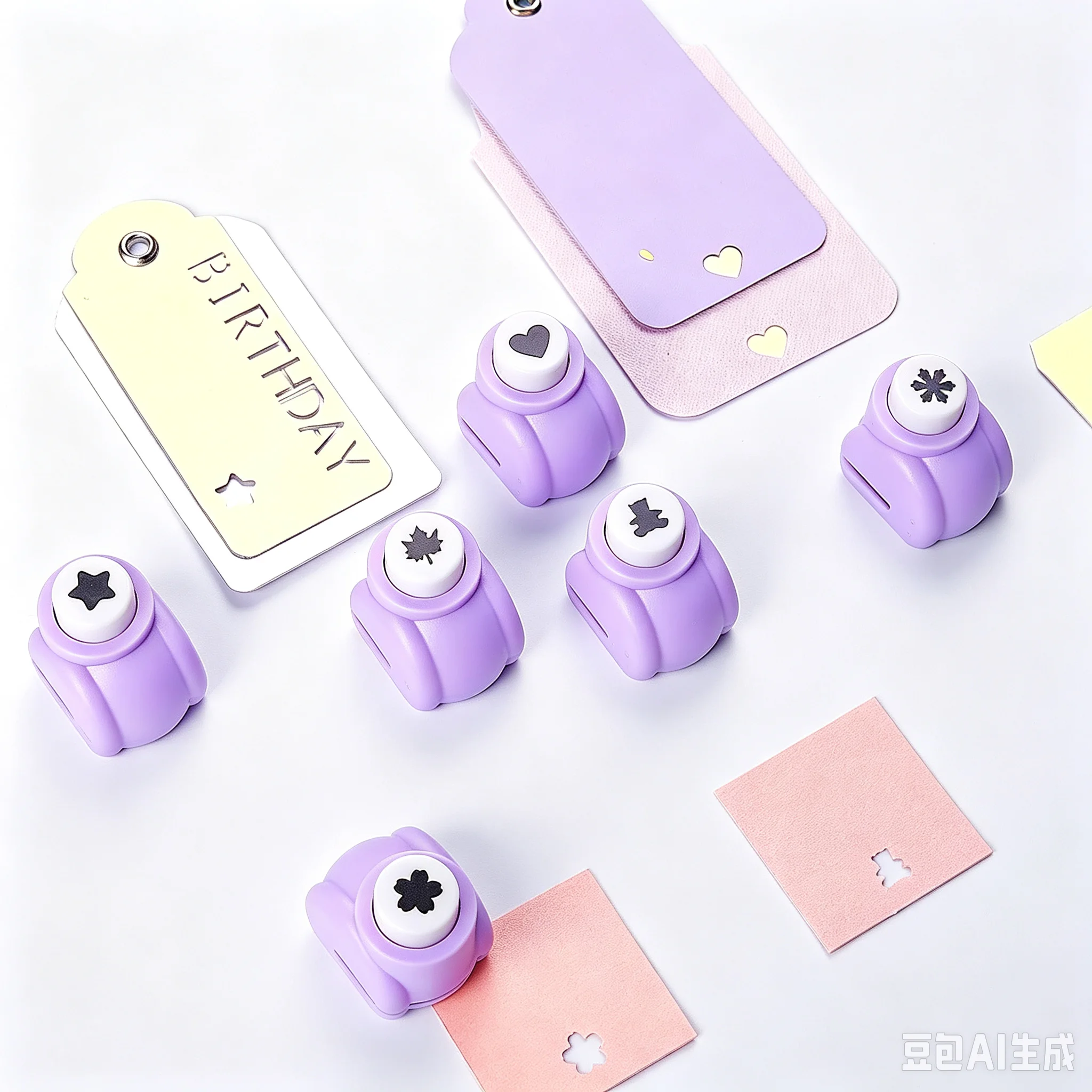 4 pcs-set  Mini Craft Punch Flower Hole Punch Tool for DIY Scrapbooking, Card Making, Paper Crafts  Handmade Calico Puncher