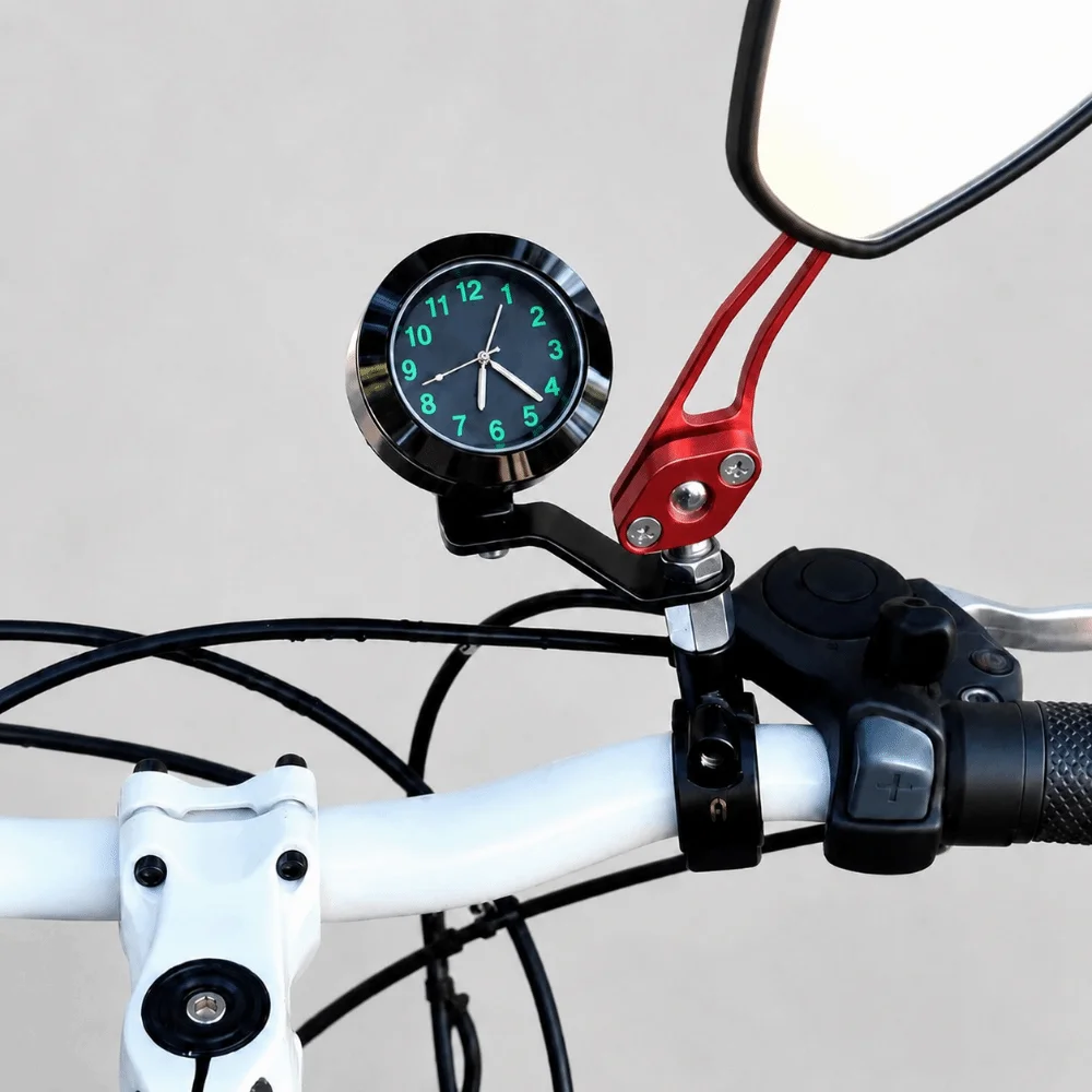 Aluminum Motorcycle Clock Rearview Mirror Mount Luminous Dial Universal Bicycle Clock Time Display Waterproof Moto Clock
