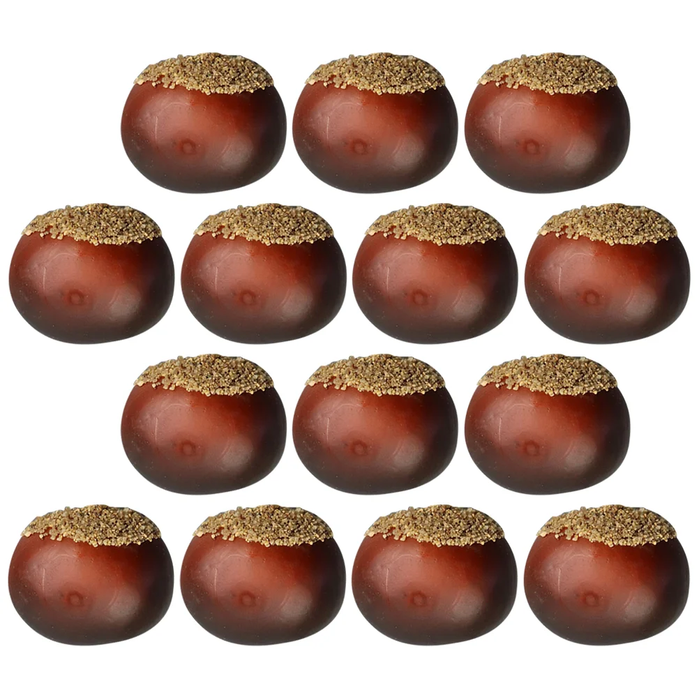 16 Pcs Fake Nuts Model Food Artificial Decorations Fruit Chestnuts Ornament Decorative Mini Lifelike