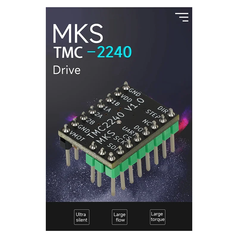 

Для MKS TMC2240 Драйвер шагового двигателя Бесшумный драйвер Замена TMC2209 TMC5160 Для SKR V1.4 Turbo 2 Аксессуары для 3D-принтеров Octopus