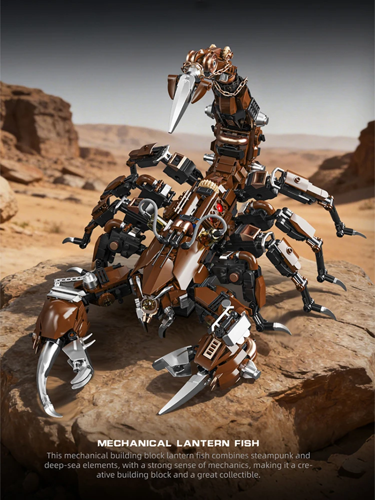 Mechanische Schorpioen Bouwstenen Cyberpunk Robot Diermodel Technische Stenen Set Bouwspeelgoed Cadeaus Volwassenen Kinderen 1074 Stuks - afbeelding 2