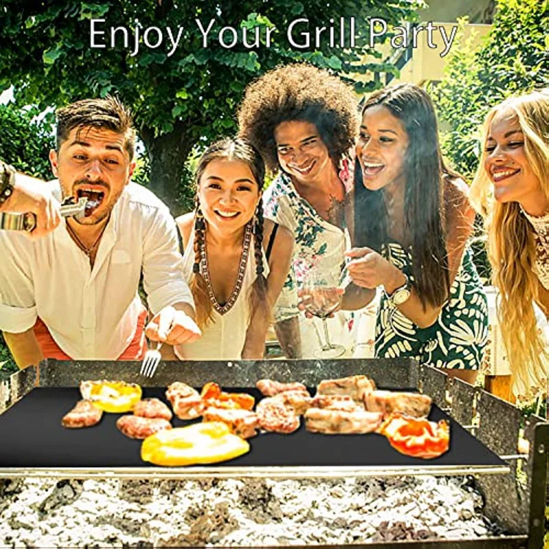 Grill Mats for Outdoor Grill Nonstick 1PC Grill Mat Reusable and Easy to Clean Works on Gas Charcoal Electric Grill and More