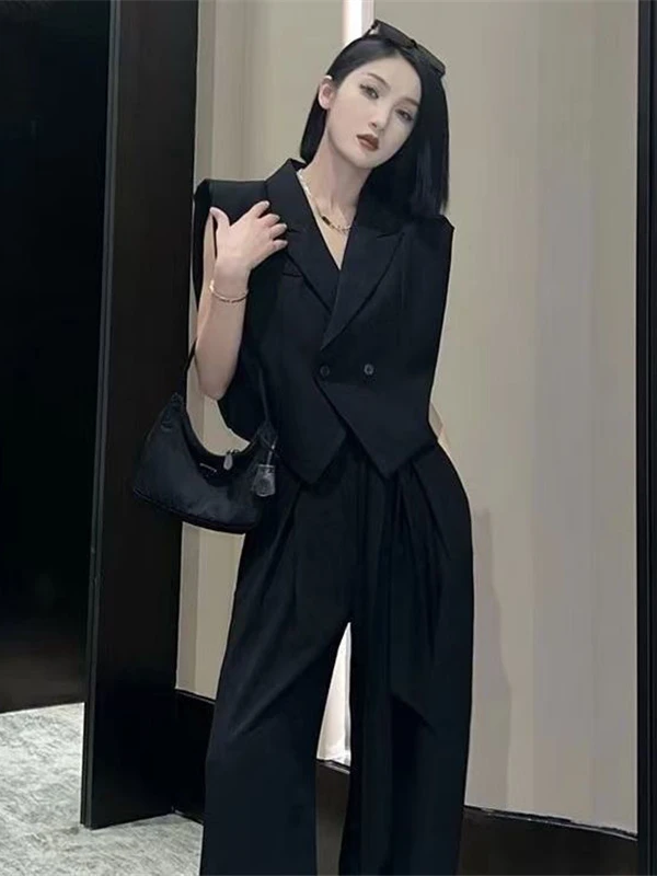 Summer New Sle Women's Suit Jaet Vest Faionable Streetwear Svel Design Sensation  Market Polyester Fiber