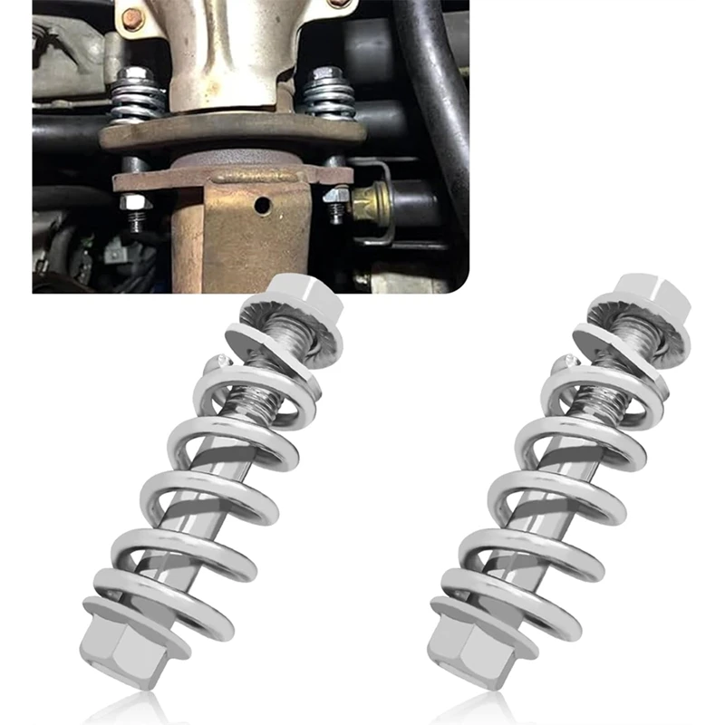 Super Sale 2PCS M10x1.25 Exhaust Manifold Bolts Kit with Springs, Universal Fit for Most Cars, Reduces