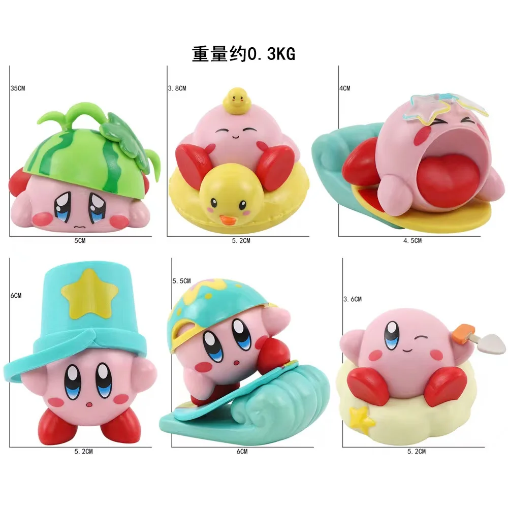 6pcs/Set Kirby Cartoon Anime Games Figure Pink Kirby Waddle Dee Doo Cute Collect Mini Toys Dolls Action Toy Figure Birthday Gift