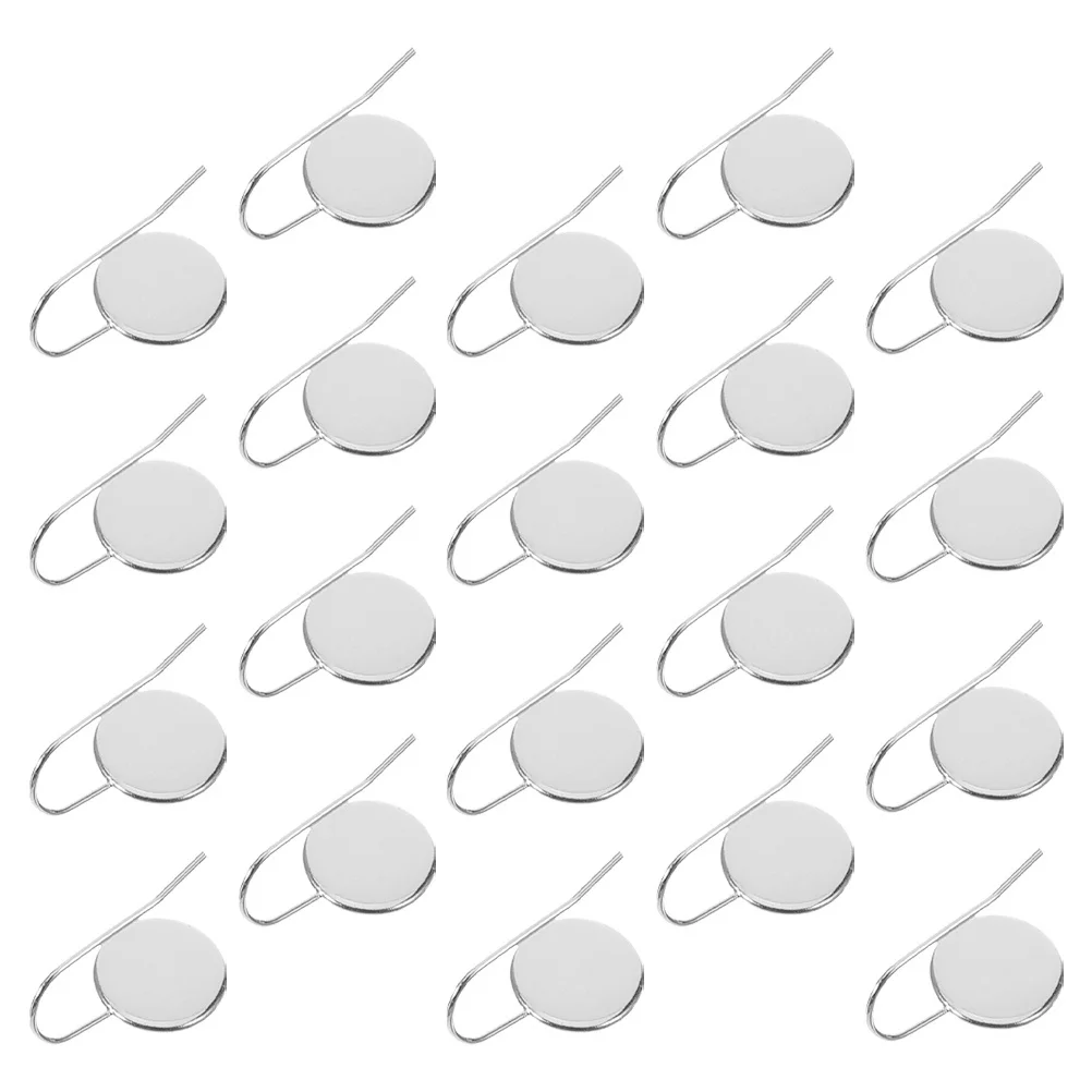 

20Pcs Earring Tray Blanks Stainless Steel Dangle Earring Bases for DIY Jewelry Making Cabochon Bezels Craft Supplies Silver