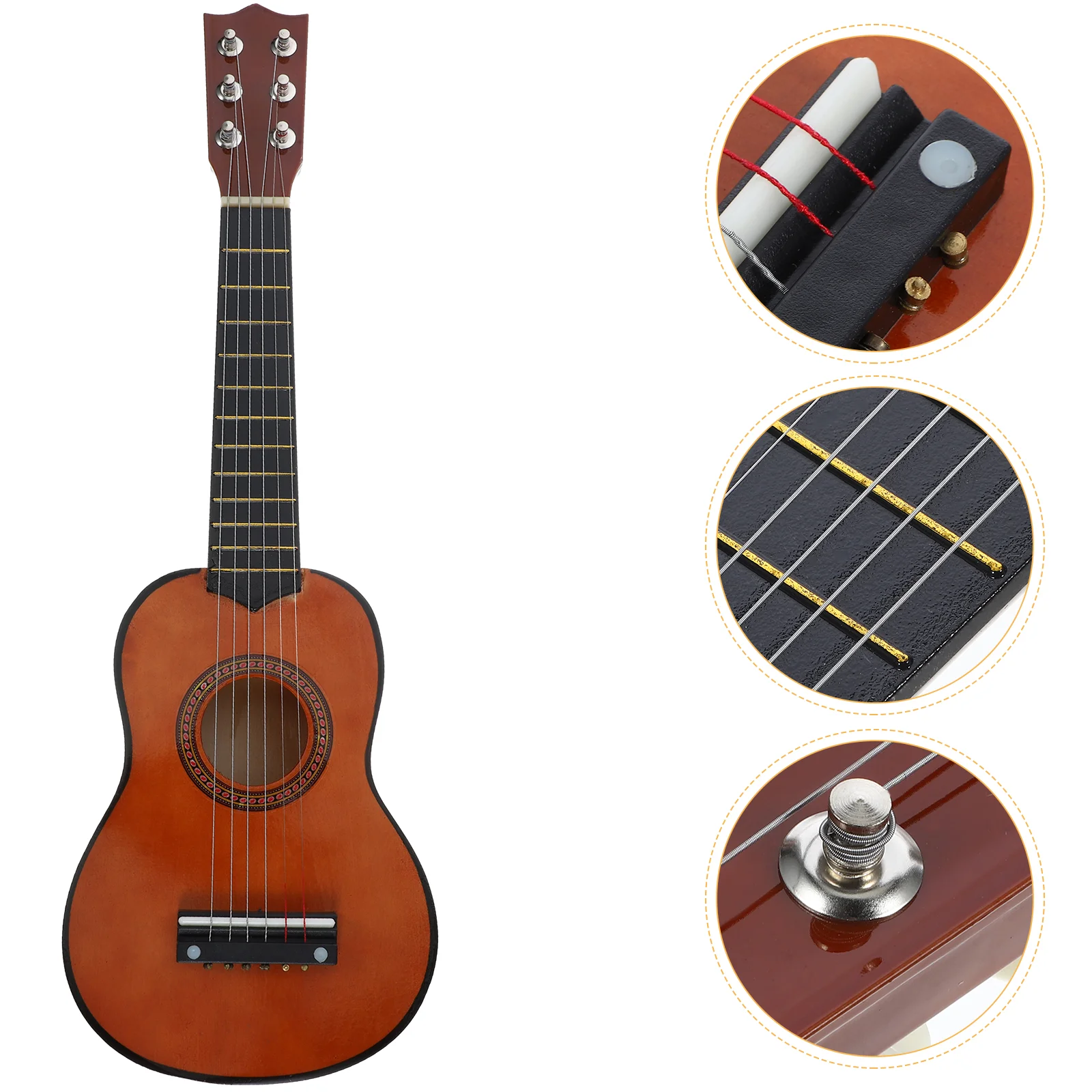 Children's Guitar Toy Gift Wood Acoustic Multicolor Beginner Kids For Practice Wooden Toddler