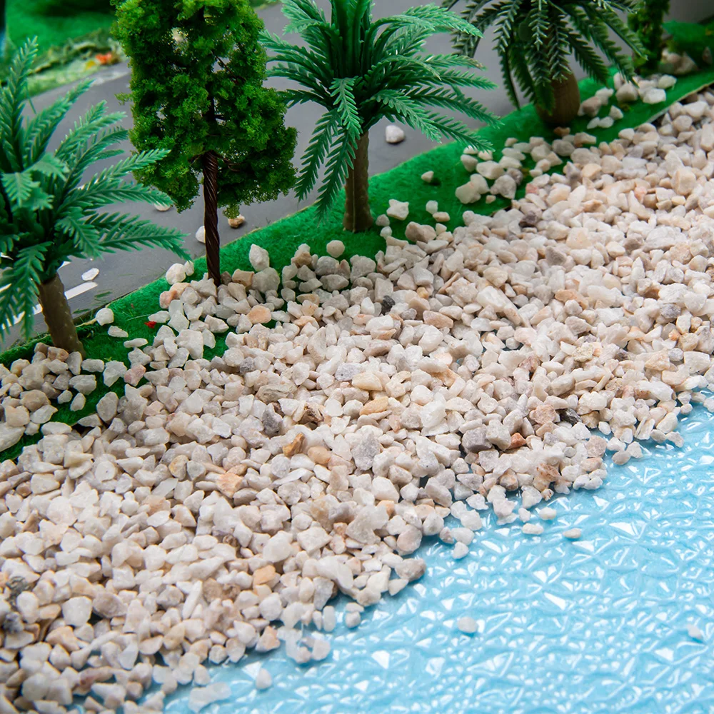 Ghiaia modello in scala HO/N da 50G - Sabbia realistica per terreni ferroviari e diorama, struttura in pietra naturale per la costruzione di scenari in miniatura fai-da-te
