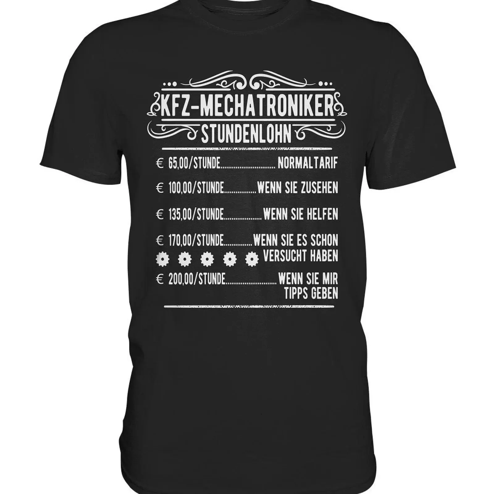 T-shirt Premium vintage lavé et confortable avec messages et idées sur le salaire à l'heure des ingénieurs en mécatronique automobile et les professionnels de la mécanique automobile