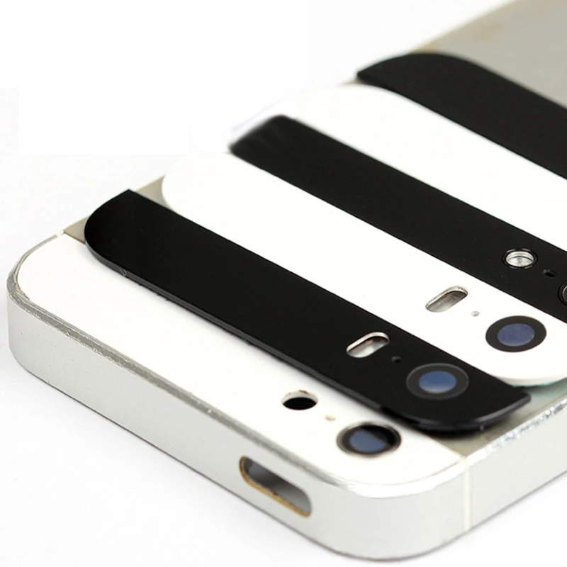 Top and Bottom Back Glass Replacement Panel For iPhone 5 5s SE Black Or White Color with 3m Adhesive Tape