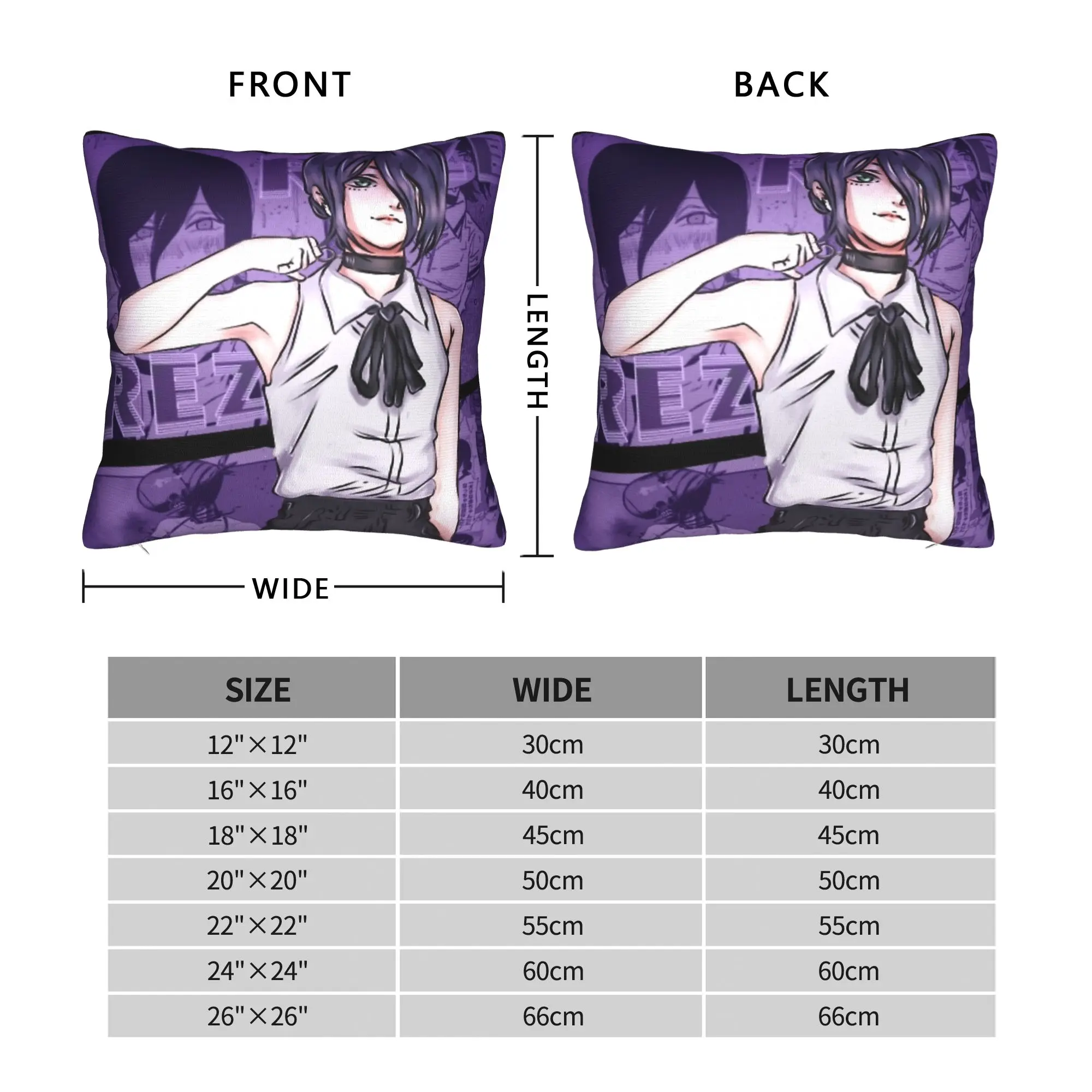 Chainsaw Man Doodle The Bombes Demon Pillowcases  Cute Funny Pillow Case For Living Room Chair Custom Pillow Cover