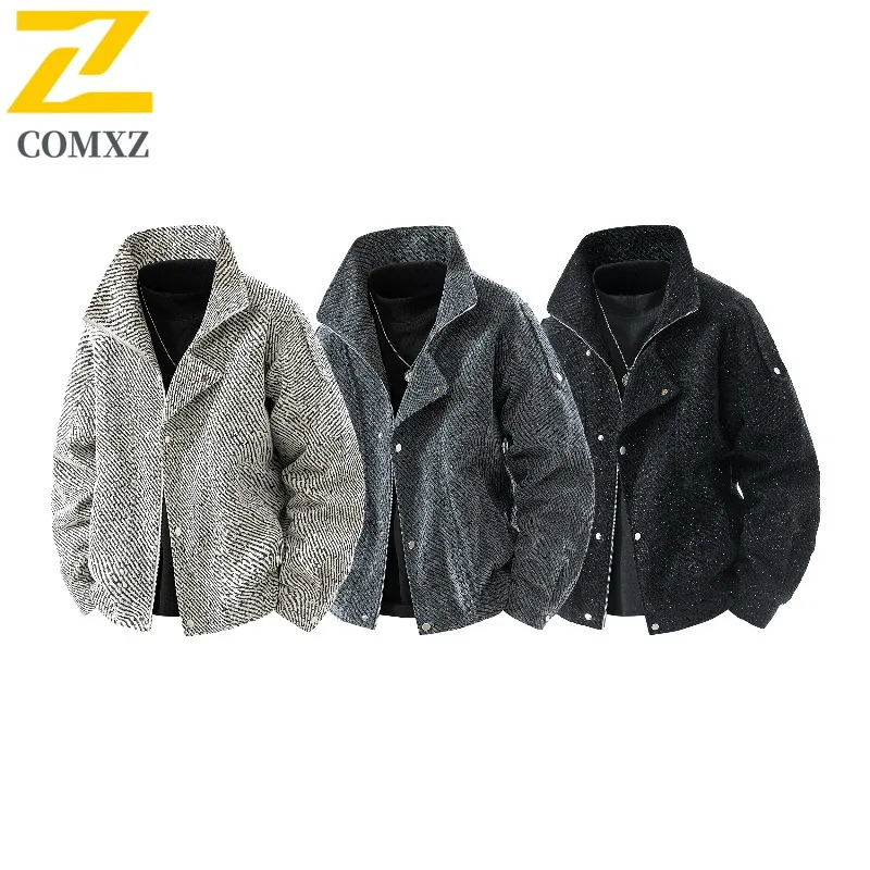 سترة واقية للرجال من COMXZ سترة هونج كونج بياقة واقفة كاجوال للمشي العصرية والسفر والسباق معطف يومي عالي الجودة