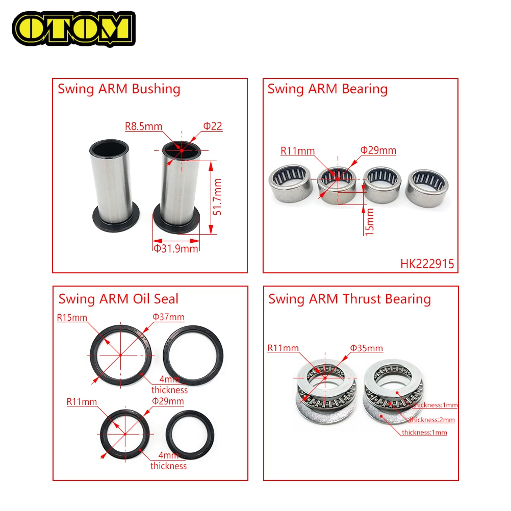 Motorcycle For SUZUKI Swing ARM Oil Seal Bushing Bearing Maintenance Repair Kit RM125/250 2001-2008 RMZ250 RMZ450 2007-2023 Bike