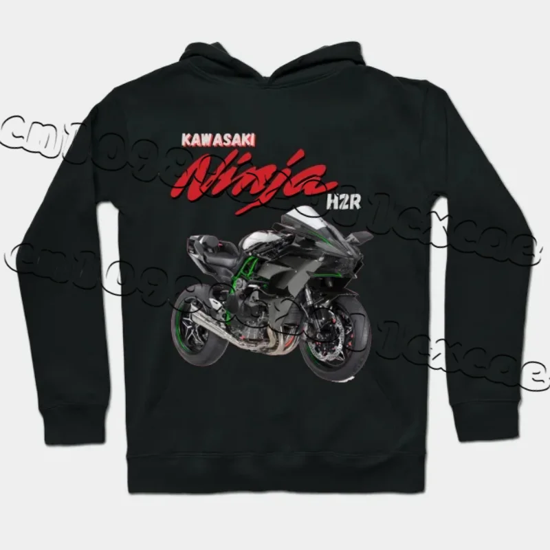 

Kawasaki Motorcycle Hoodie, Autumn and Winter Thick Windproof, Men's and Women's Daily Commuting Outdoor Training Jacket