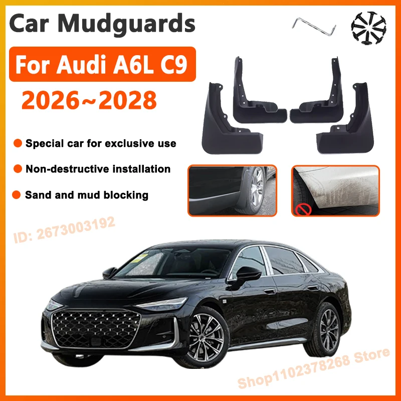 

Car Mud Flaps For Audi A6L C9 LWB Accessories 2026 2027 2028 Sedan Mudflaps Anti-splash Mudguards Splash Guard Fender Auto Parts