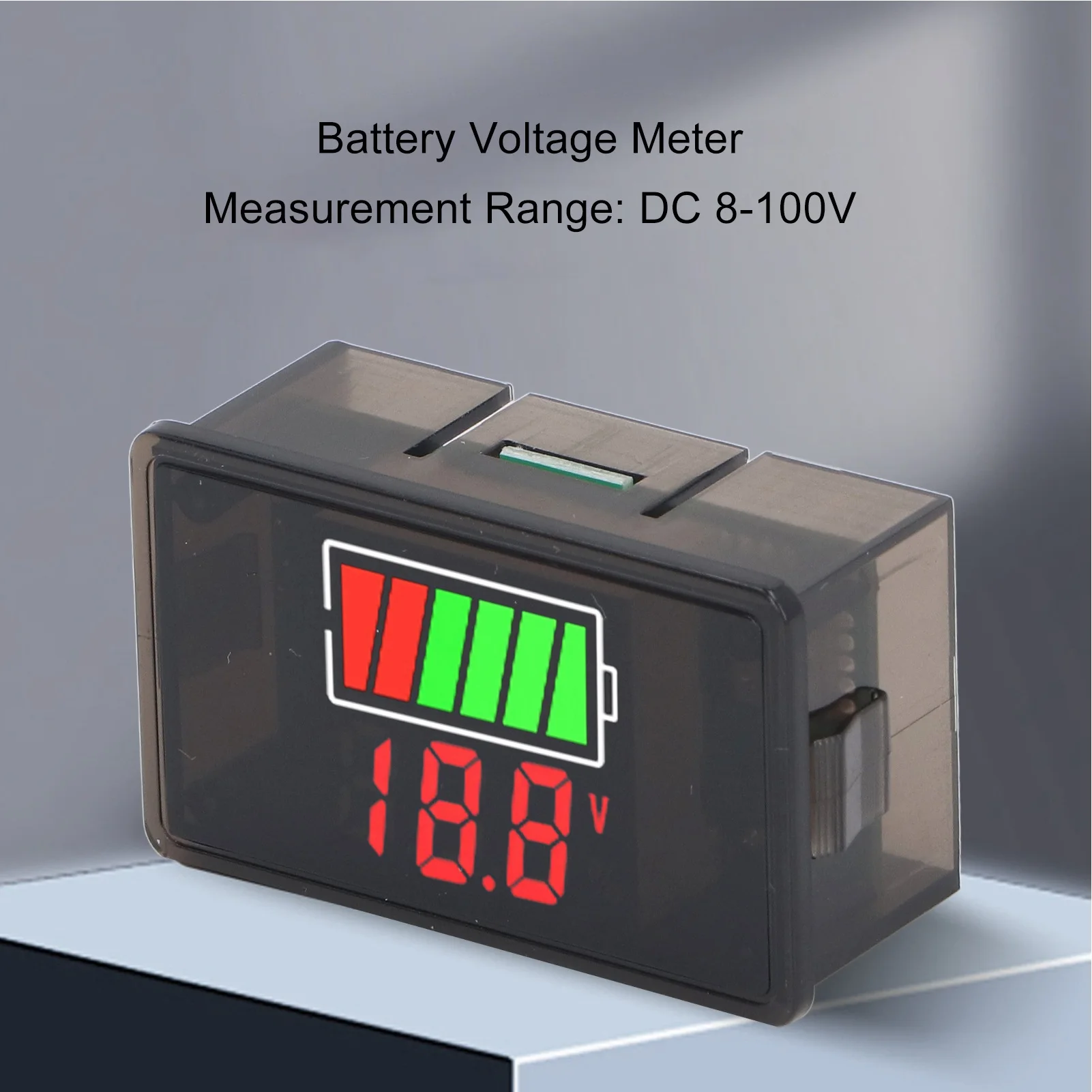 Digital Battery Monitor With Backlight LED Indication Battery Voltage Meter For Car Motorcycle Ship DC 8‑100V Blue Backlight