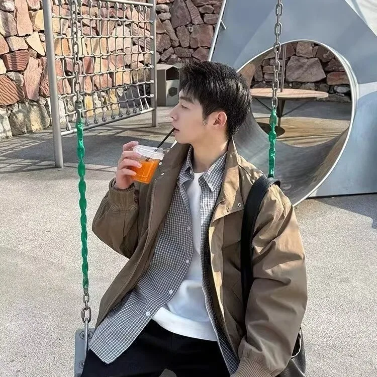 

Men's Zipper Jaet Slim Fit Casual Sle Spring Autumn Trendy Workwear Brand ex Outdoor Windproof Long Sve