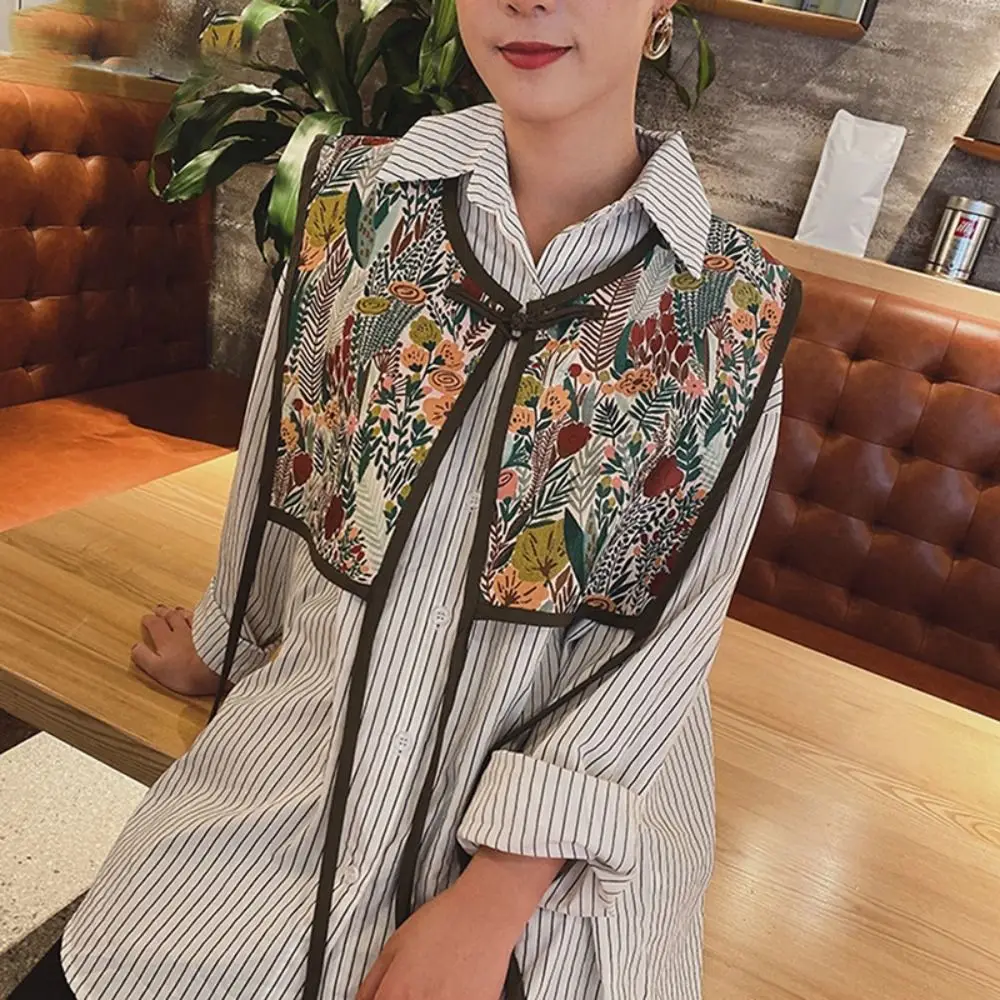 Fashion Embroidery Shoulder Wraps Detachable Vintage Scarf Flower Shirt Fake Collar for Women