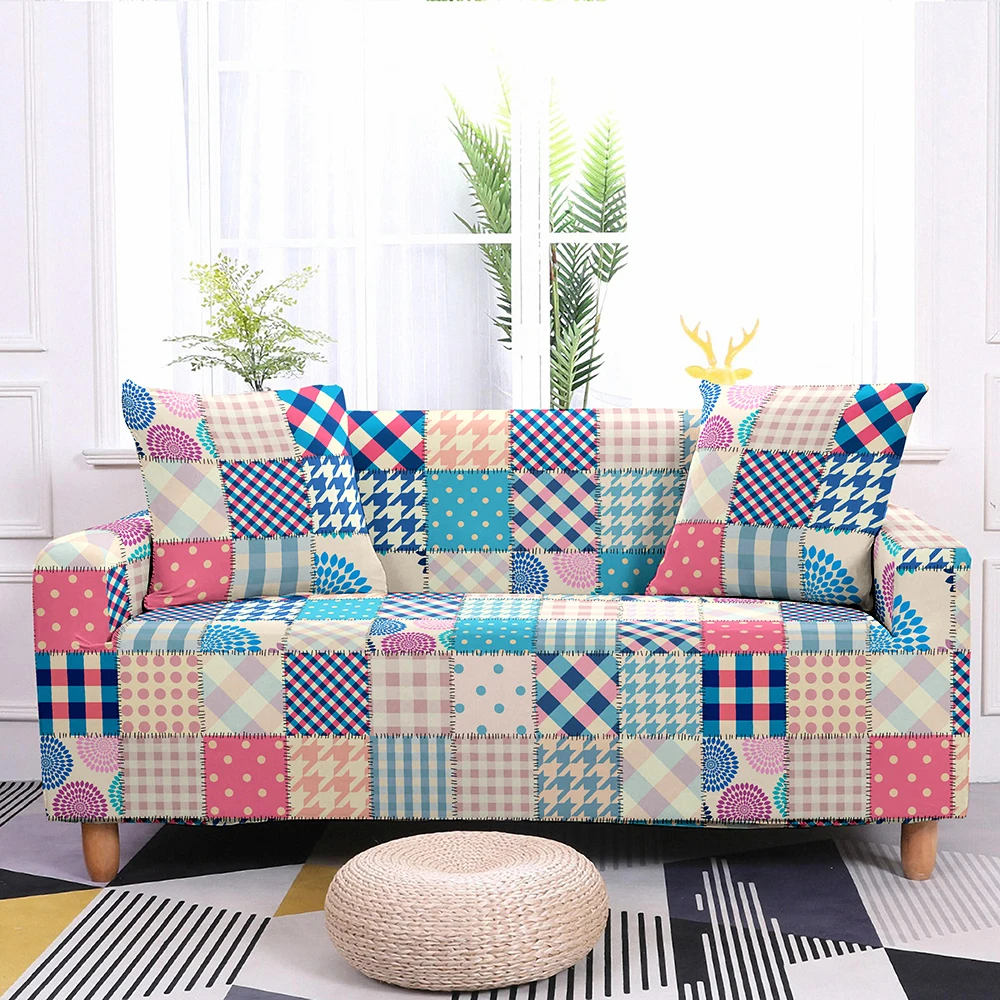 Modern Patchwork Irregular Sofa Cover Fully Packaged Elastic Dustproof and Wrinkle Resistant Universal for Multiple People Sofa