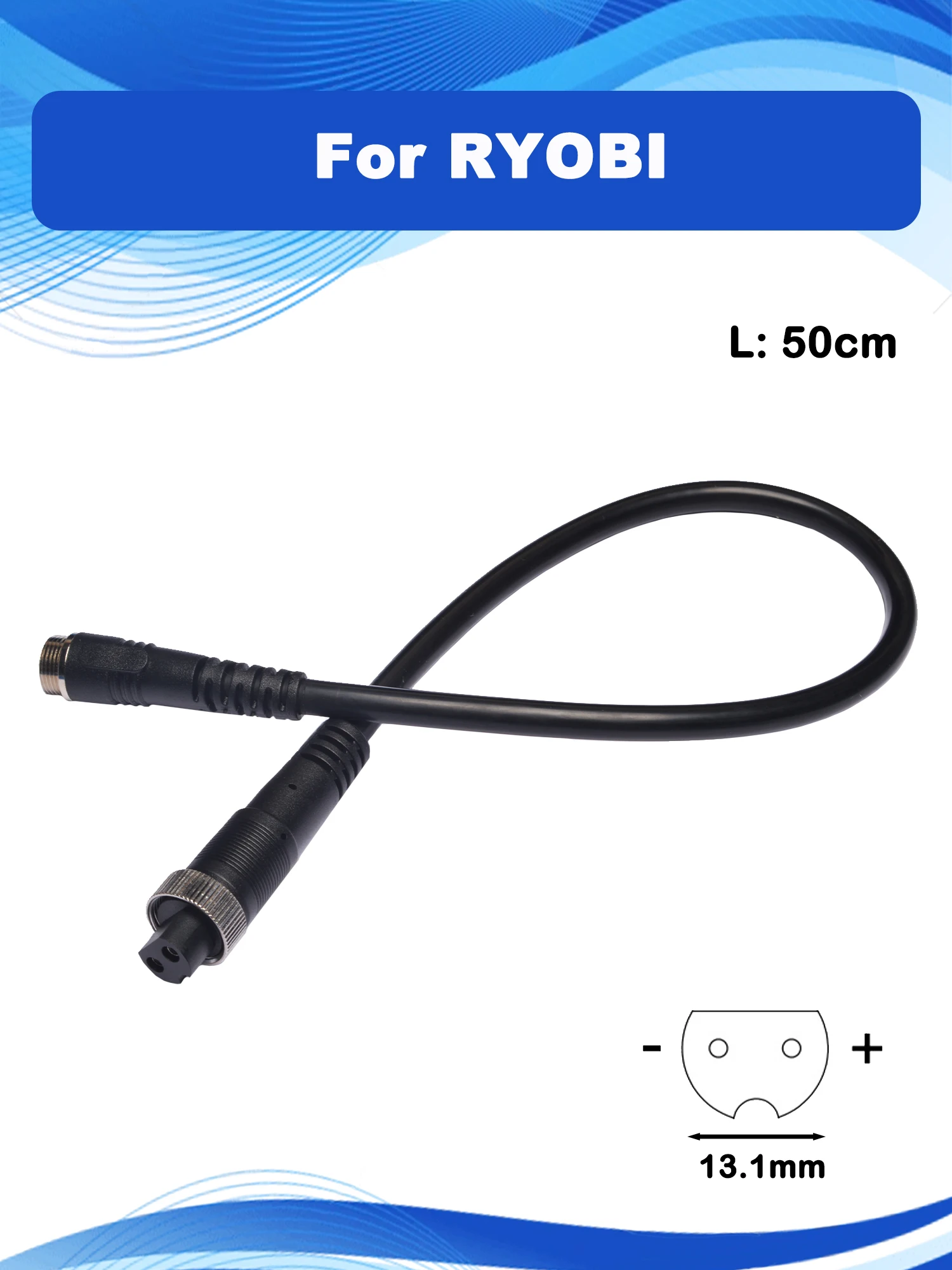 50cm BM Battery Air Cord For RYOBY Electric Fishing Reels Power Cable