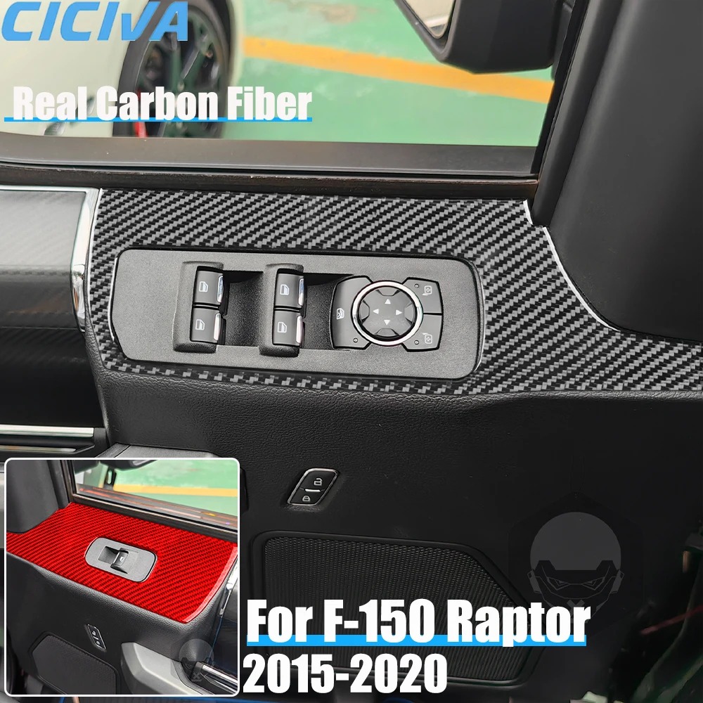 

Настоящее углеродное волокно, автомобильные аксессуары, подъемник передней двери, окна, декоративная накладка, мягкая наклейка для Ford F150 SVT Raptor 2015-2020