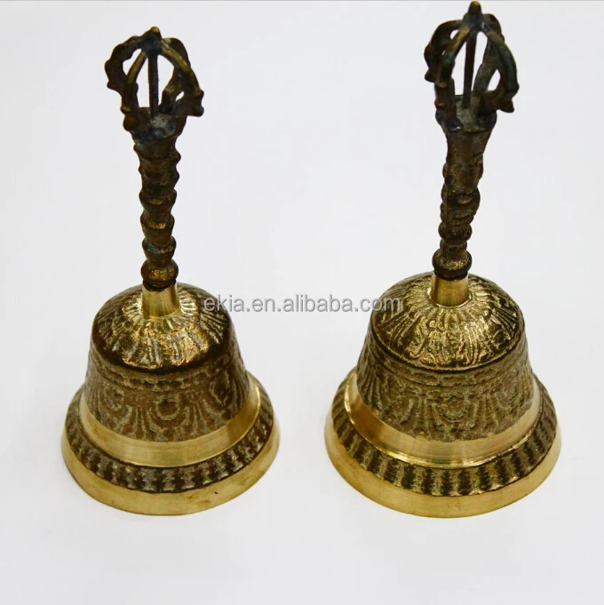 Tibet Metal Copper brass hand bell ,big Buddhist handbell