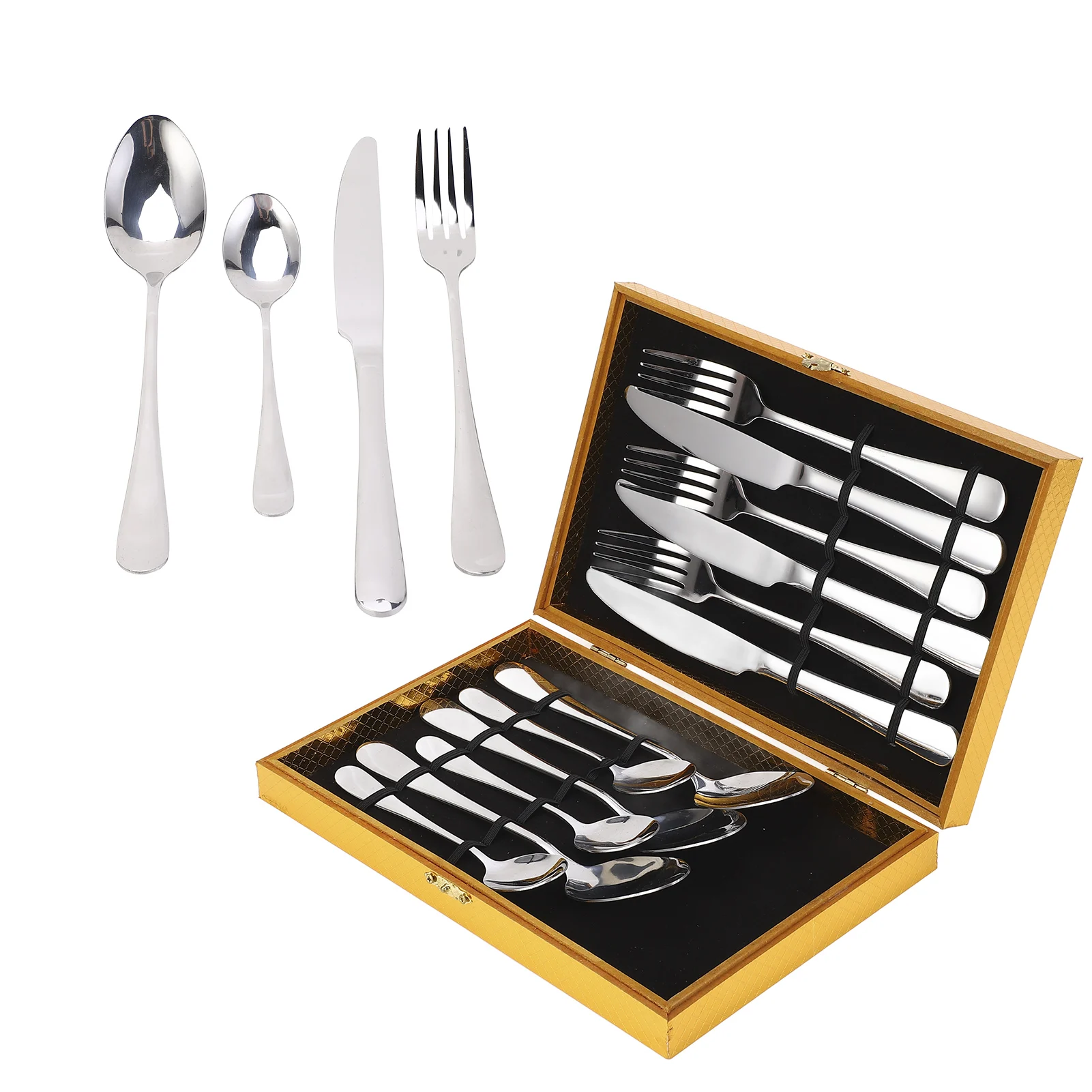 Steak Knife Fork Set Kitchen Tools 304 Stainless Steel Knives Forks Spoons Kit Cutlery Set for Home Kitchen Hotel Restaurant view 6