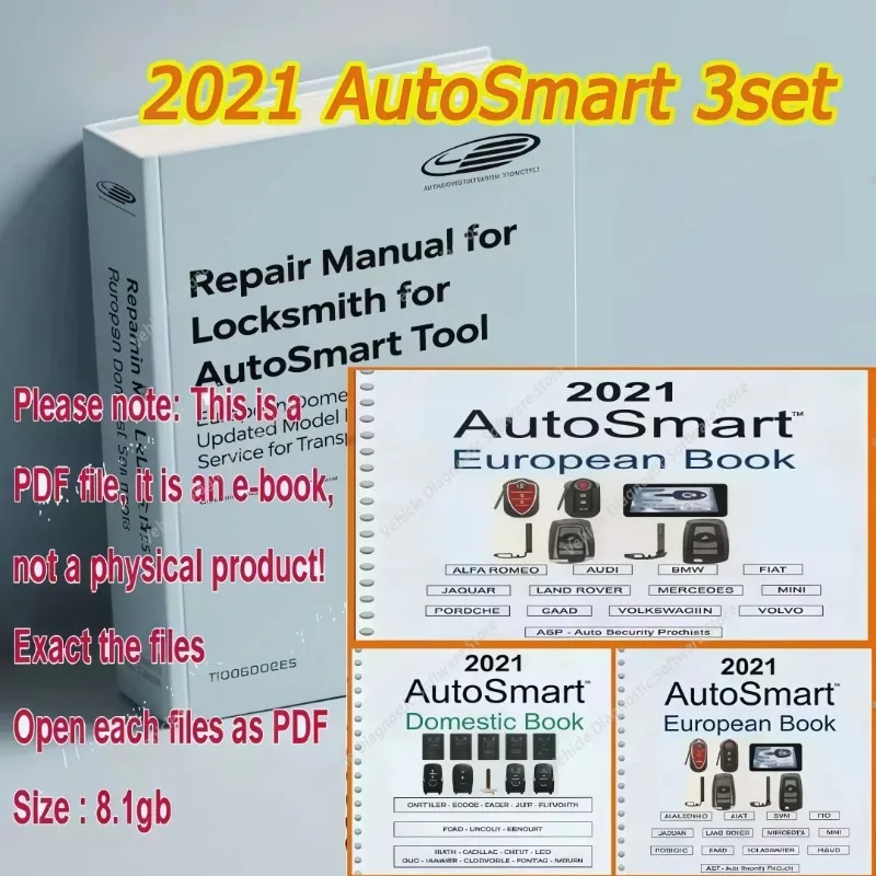 Repair Manual AutoSmart Tool for Asian Eu Domestic Cars Trucks Updated Models Information Service for Transponders Locksmith Set