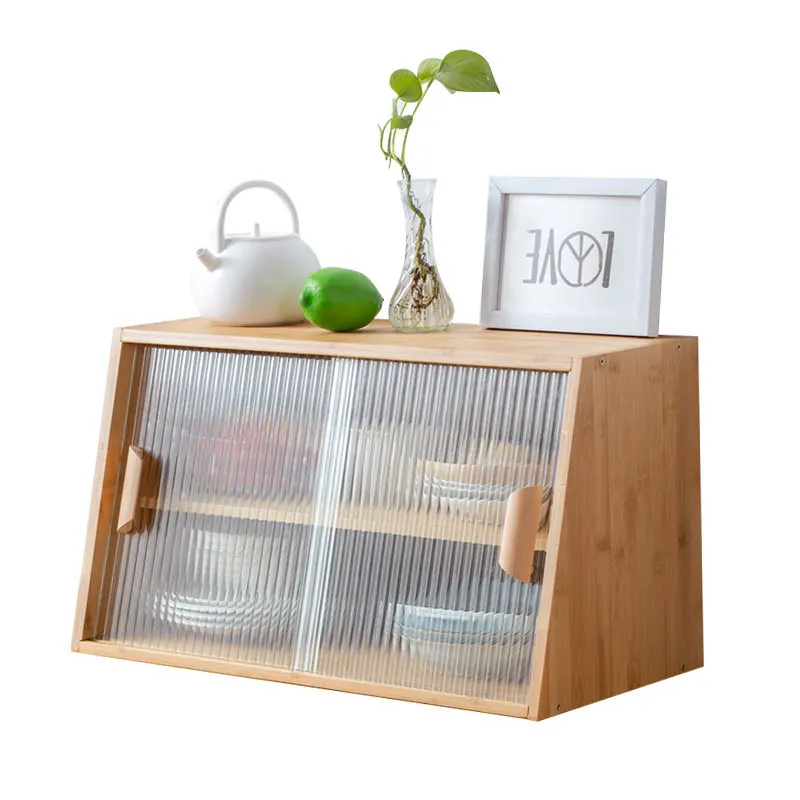 Szafka kuchenna z litego drewna w stylu japońskim, półka ekspozycyjna ze szklanymi drzwiami do jadalni, kompaktowy modułowy organizer na biurko