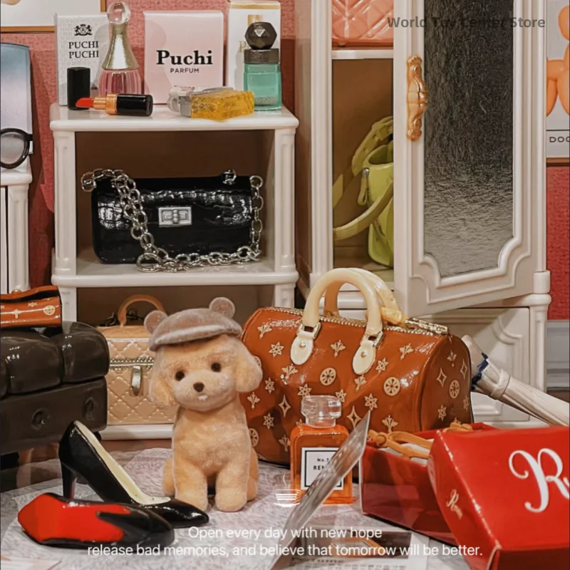 

Re-Ment My Sweet Wardrobe Women Fashion Wardrobe Dressing Room Makeup Room Blind Box Miniature Scene Ornaments Model Toy Gifts