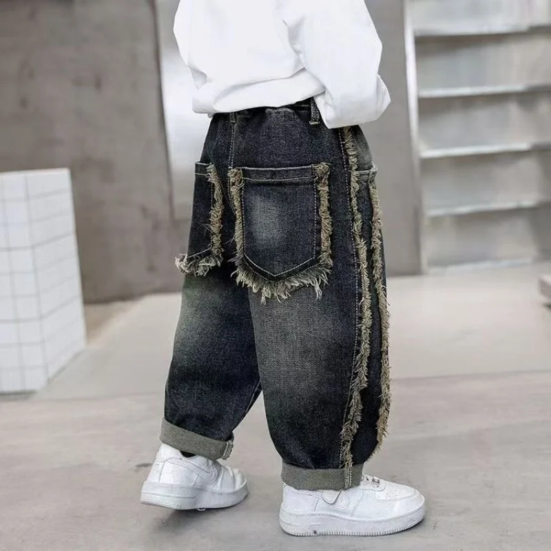 

2-7Y Boys Jeans 2025 New Korean Version Girls' Fashion Pants Spring and Autumn Children's Loose Pants