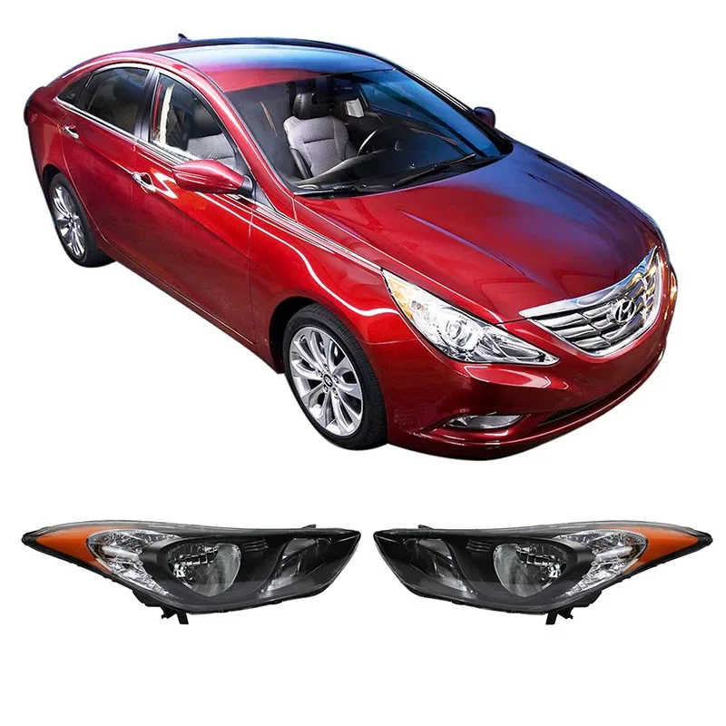 accesorios para autoHalogen Headlight Lamp Assembly Black Housing for 2011-2013 Hyunda Elantra