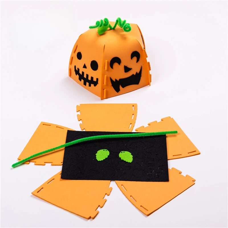 Chapeau de Citrouille Fait à la Main pour Enfant, Jouets Artisanaux Amusants et Créatifs, Décoration d'Halloween, Pack de Matériel de Maternelle