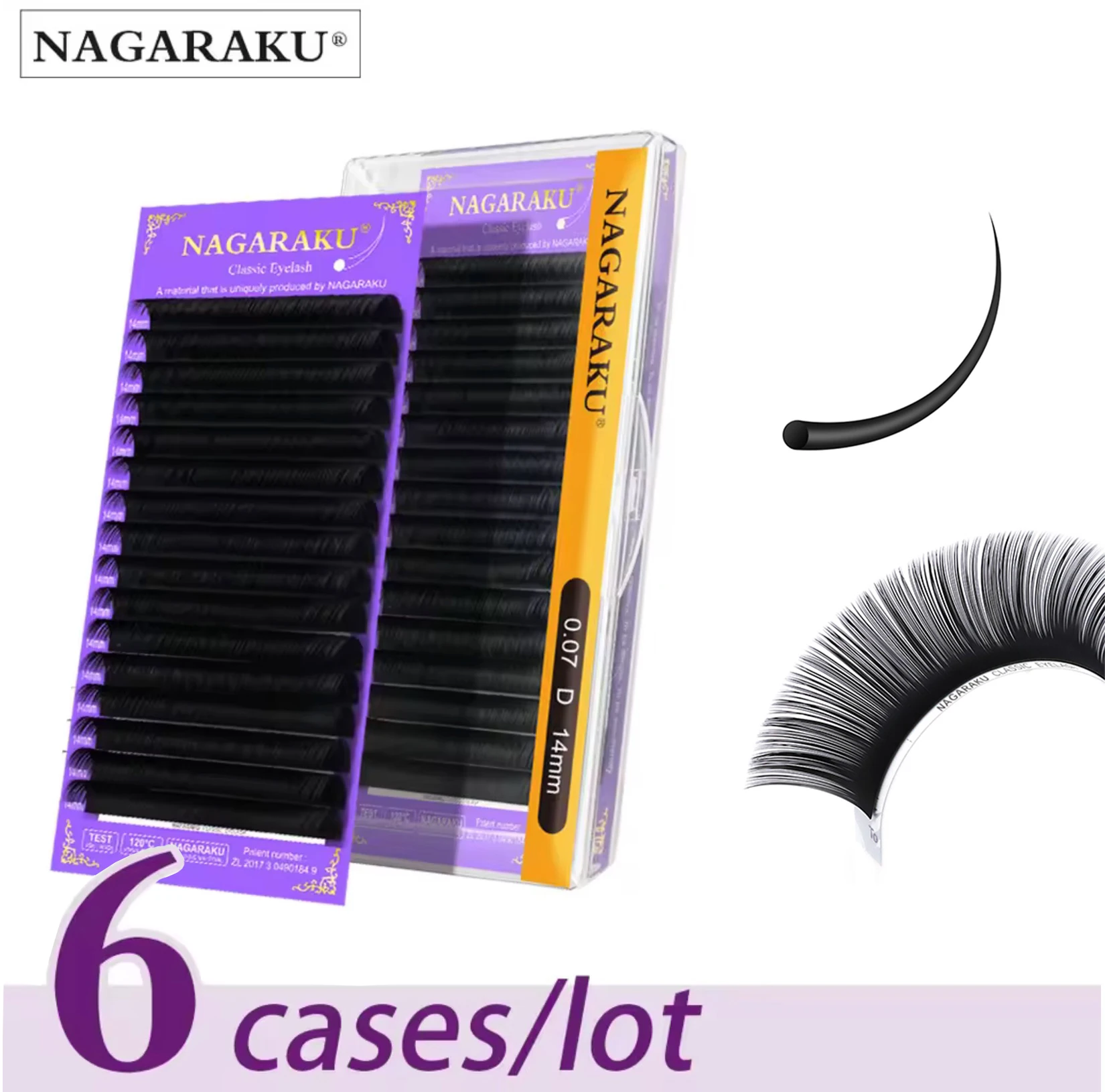 NAGARAKU All Size 6 Cases Faux Mink Eyelashes Extension J B C D Curl  Individual Eyelashes  Artificial Fake False Eyelashes